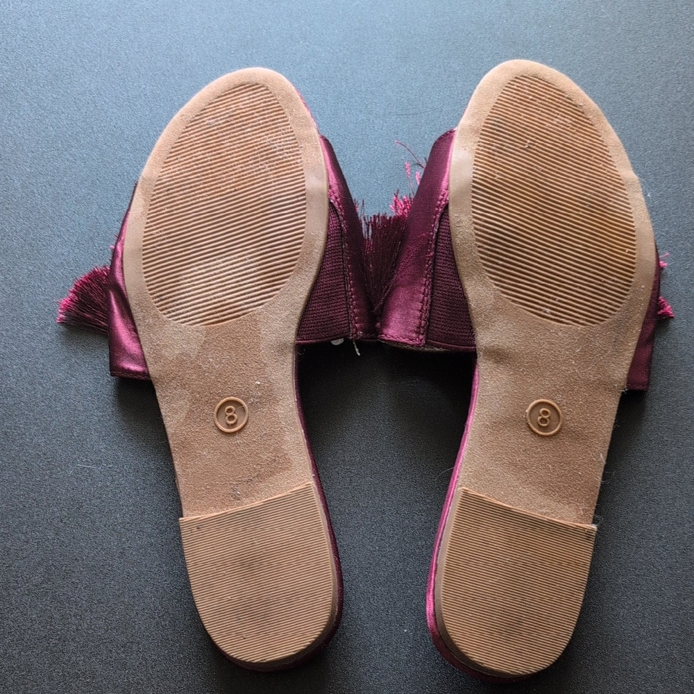 a new day Burgundy Fringe Slide Sandals - Picture 2 of 2